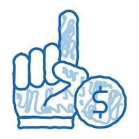 Hand Sign Money Betting And Gambling doodle icon hand drawn illustration vector