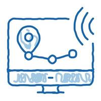 Wi-Fi Wireless Surveillance Voice Control doodle icon hand drawn illustration vector