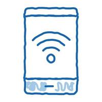 Smartphone Wi-Fi Connection doodle icon hand drawn illustration vector