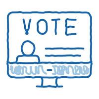 Vote Computer Information doodle icon hand drawn illustration vector