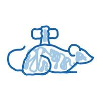 Clockwork Mouse doodle icon hand drawn illustration vector