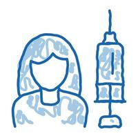 inyecciones para mujeres rejuvenecimiento doodle icono dibujado a mano ilustración vector