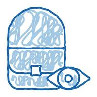 Bag Control Inspection doodle icon hand drawn illustration vector