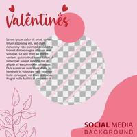 plantillas cuadradas de vacaciones del día de san valentín. ilustración de vector de publicación de redes sociales para tarjetas de felicitación, aplicaciones móviles, diseño de banner y anuncios web