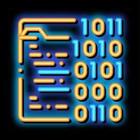 Binary File Coding System neon glow icon illustration vector