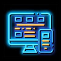 Computer Smartphone System neon glow icon illustration vector