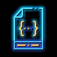 Coding File Document System neon glow icon illustration vector