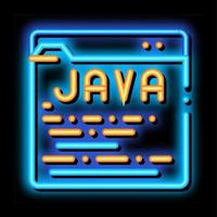 Coding Language Java System neon glow icon illustration vector