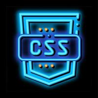 Coding Language CSS System neon glow icon illustration vector