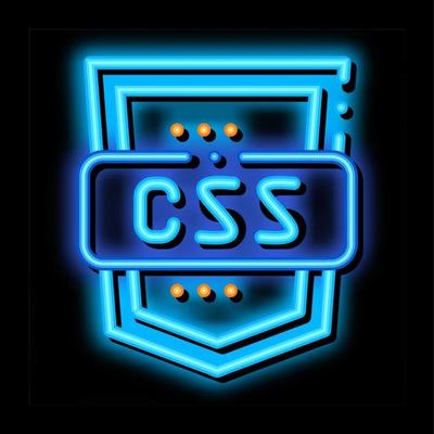 Coding Language CSS System neon glow icon illustration