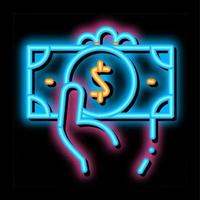 Volunteers Support Money neon glow icon illustration vector