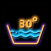 Laundry Thirty Degrees Celsius neon glow icon illustration vector