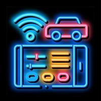 Geolocation Machines via Wi-Fi neon glow icon illustration vector