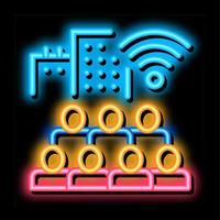 Residents Connect Wi-Fi neon glow icon illustration vector