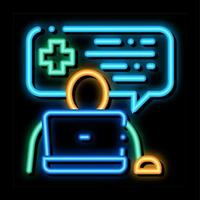 Online Diagnosis neon glow icon illustration vector