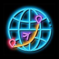 International World Flight neon glow icon illustration vector