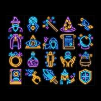 Wizard Magic Equipment neon glow icon illustration vector