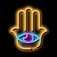 All-Seeing Eye neon glow icon illustration vector