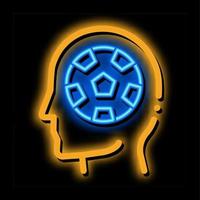 Instead of Brain - Football neon glow icon illustration vector