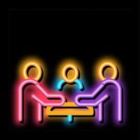 third party discussion neon glow icon illustration vector