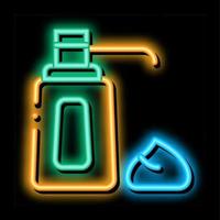 cream bottle neon glow icon illustration vector