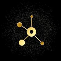 web, biology gold icon. Vector illustration of golden particle background. Gold vector icon