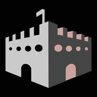 Castle icon. Isometric 3d illustration of castle icon for web. Suitable for castle logo, kingdom design element, background etc vector