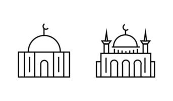 Mosque icon vector. mosque icon vector. mosque vector icon. Editable Outline Symbol of a mosque. Suitable for use as elements of religious design symbols