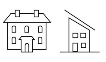 conjunto de iconos de casa. esquema casa iconos vectoriales para diseño web aislado sobre fondo blanco. adecuado para su uso como elemento de diseño de logotipo de vivienda, botón de inicio o diseño de propiedad vector