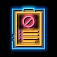 written protest requests neon glow icon illustration vector