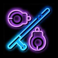handcuffs and bats neon glow icon illustration vector