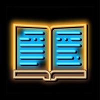 open book neon glow icon illustration vector