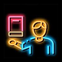 book consultant neon glow icon illustration vector