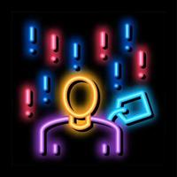many requirements for person neon glow icon illustration vector