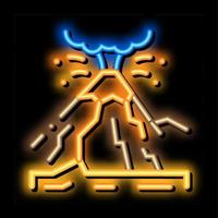 mountain eruption neon glow icon illustration vector