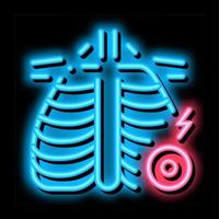 arthritis of rib-sternum joint neon glow icon illustration vector