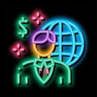 global profession representative realtor neon glow icon illustration vector