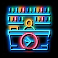 appearance of duty free counter neon glow icon illustration vector