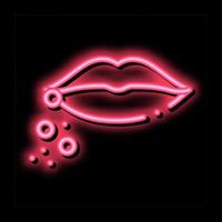 dermatitis near lips neon glow icon illustration vector
