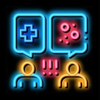 reception at dermatologist doctor consultation neon glow icon illustration vector