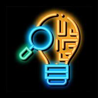 brain savvy research neon glow icon illustration vector