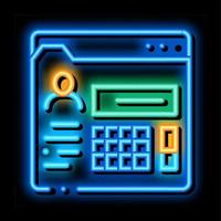 person information folder neon glow icon illustration vector