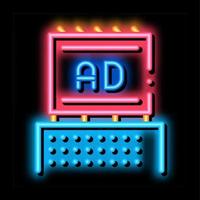 billboard on top of high-rise building neon glow icon illustration vector