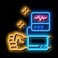 blood pressure measurement neon glow icon illustration vector