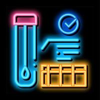 affirmative test tube material results neon glow icon illustration vector
