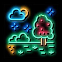 territory of well-groomed forest neon glow icon illustration vector