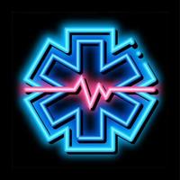 hypothermia cardiogram problems neon glow icon illustration vector