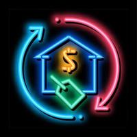 repeat home financing percentage neon glow icon illustration vector