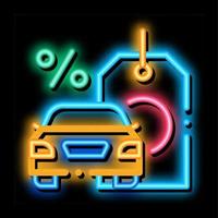 car purchase at interest neon glow icon illustration vector