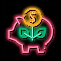 pig money box neon glow icon illustration vector